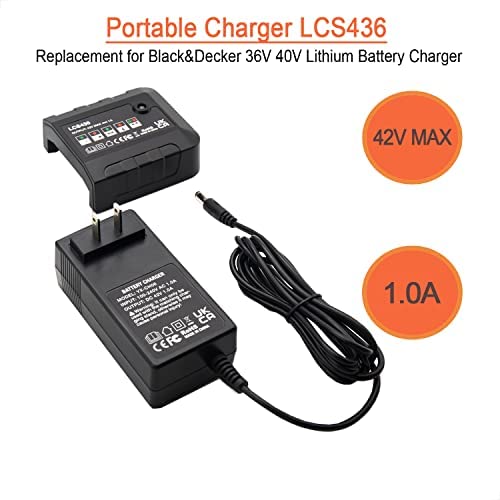 for Black & Decker LCS36 LCS40 36V/40V Lithium-Ion Battery Fast Charger BXR36 LBX36 BXR2036 LBX1540 Lbx2040 Black UK